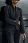 Semi-raglan tailored blazer, grey