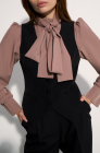 Bow detail blouse, coffee