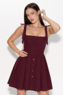 Office strap dress, deep cherry