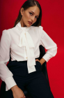 Bow detail blouse, ivory