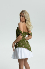 Corset dress, green print