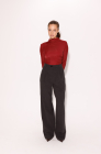 Pleated longsleeve top, burgundy