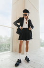 Pleated skirt, black