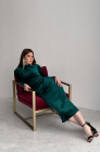 Velvet sheath dress, green