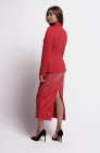 Patent skirt, red 