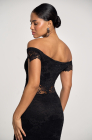 Lace bandeau dress, black