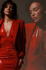 Patent dress, red