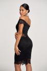 Lace bandeau dress, black