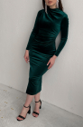 Velvet sheath dress, green
