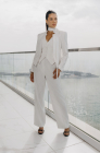 Fitted waistcoat, pinstripe on white