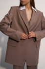 Oversized jacket with detachable collar, beige