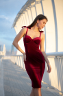 Velvet corset dress, burgundy