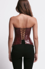 Patent corset top, cranberry