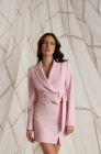 Cropped open-back blazer, pink
