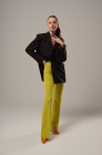 Flared trousers, lime