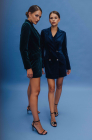 Velvet jacket dress, blue