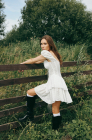 Corset dress, white lace