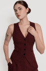 Fitted waistcoat, burgundy