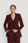 Fitted waistcoat, burgundy