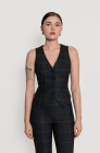 Fitted waistcoat, smoke blue