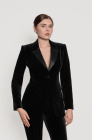 Velvet tuxedo with satin lapels, black