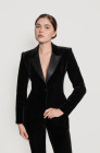 Velvet tuxedo with satin lapels, black