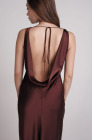 Backless dress, dark chocolate