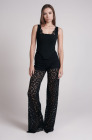 Relaxed lace trousers, black