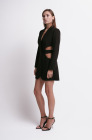 Cut-out waist blazer dress, black