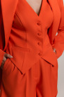 High-waisted shorts with pleats, orange