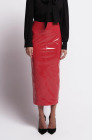 Patent skirt, red