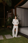 Double-breasted jacket, ivory