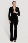 Velvet flared trousers, black
