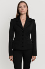 Heavyweight flared trousers, black