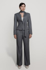 Palazzo trousers, light grey pinstripe
