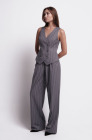 Palazzo trousers, light grey pinstripe