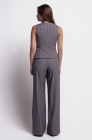 Palazzo trousers, light grey pinstripe