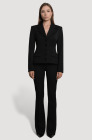 Heavyweight flared trousers, black