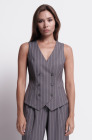 Double-breasted waistcoat, light grey pinstripe