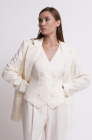 Double-breasted waistcoat, ivory