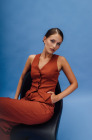 Fitted waistcoat, terracotta