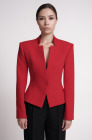 Jacket with a built-in stand collar, red