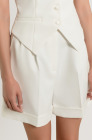 High-waisted shorts with pleats,  milk white