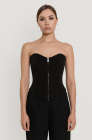 Zip-up corset, black