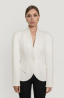 Semi-raglan tailored blazer, ivory