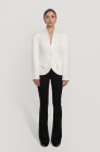 Semi-raglan tailored blazer, ivory