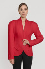 Semi-raglan tailored blazer, scarlet