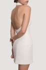 Tailored open-back vest dress, milk