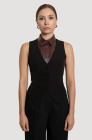 Shirtfront with buttons, burgundy