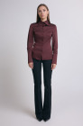 Blouse with reliefs, dark chocolate